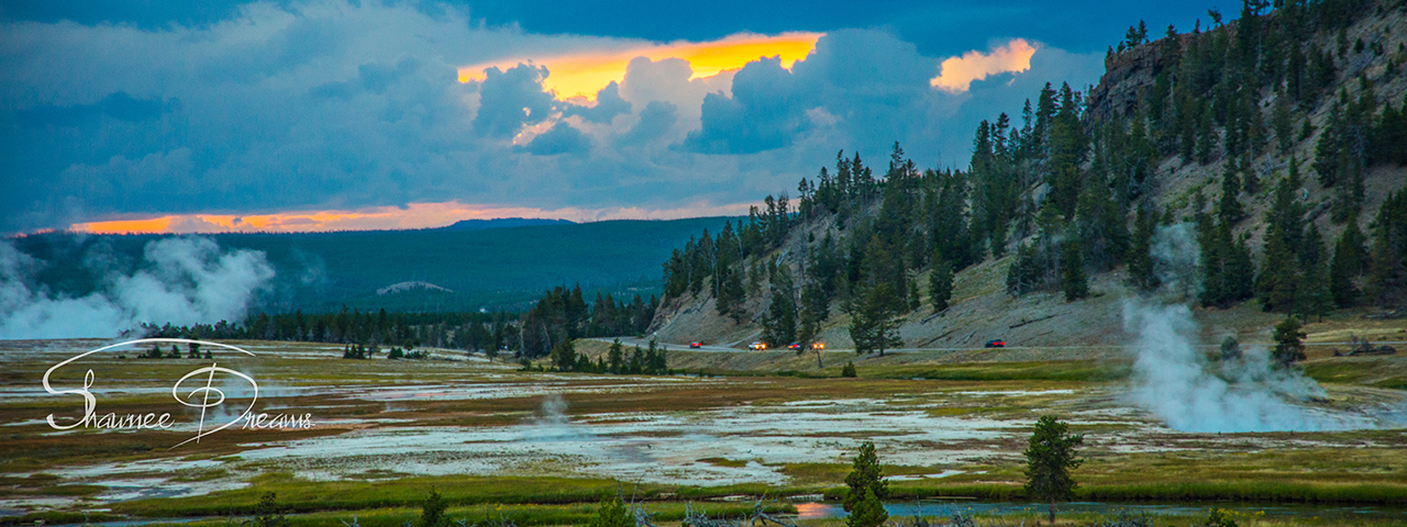 Sunset Over Geyser Basin