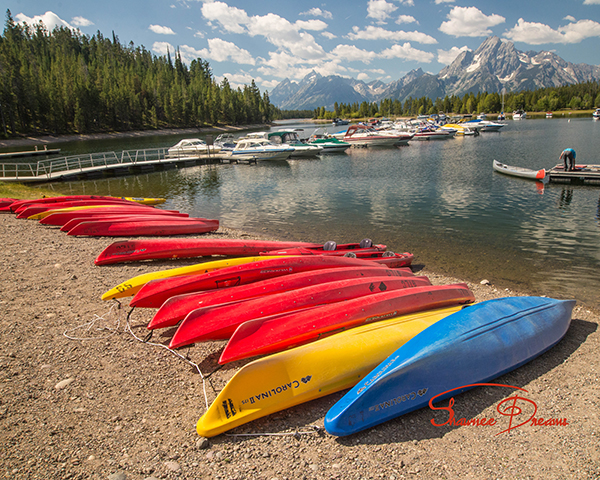 Colter Bay colorful kayaks